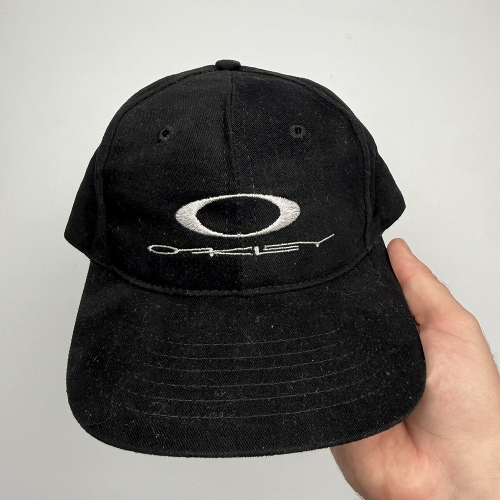 Vintage Oakley Software O Matter Hat Cap Snap Back One Size Black Mens USA